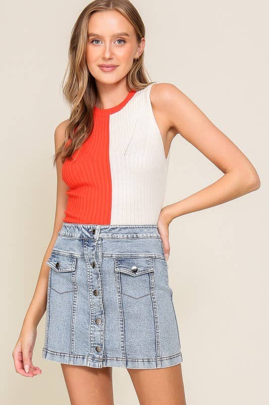 Vanilla Monkey - Wholesale Gebreide top - Dames - Game Day Trui met contrasterende geribbelde bovenkant15