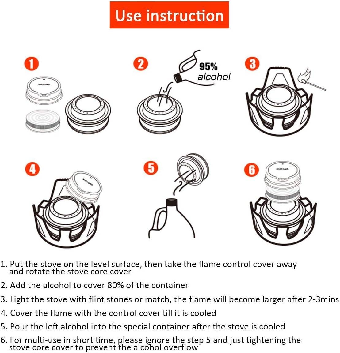 VIGOR - Wholesale Stove/burner cover - Mini Alcohol Stove for Outdoors Backpacking Lightweight Port4