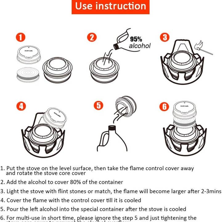 VIGOR - Wholesale Stove/burner cover - Mini Alcohol Stove for Outdoors Backpacking Lightweight Port4