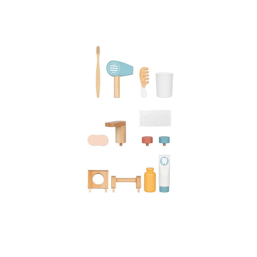 AJ Aguiar - Wholesale Toy Set - Kids - Wooden Toilet Set 15 Pcs 3+3