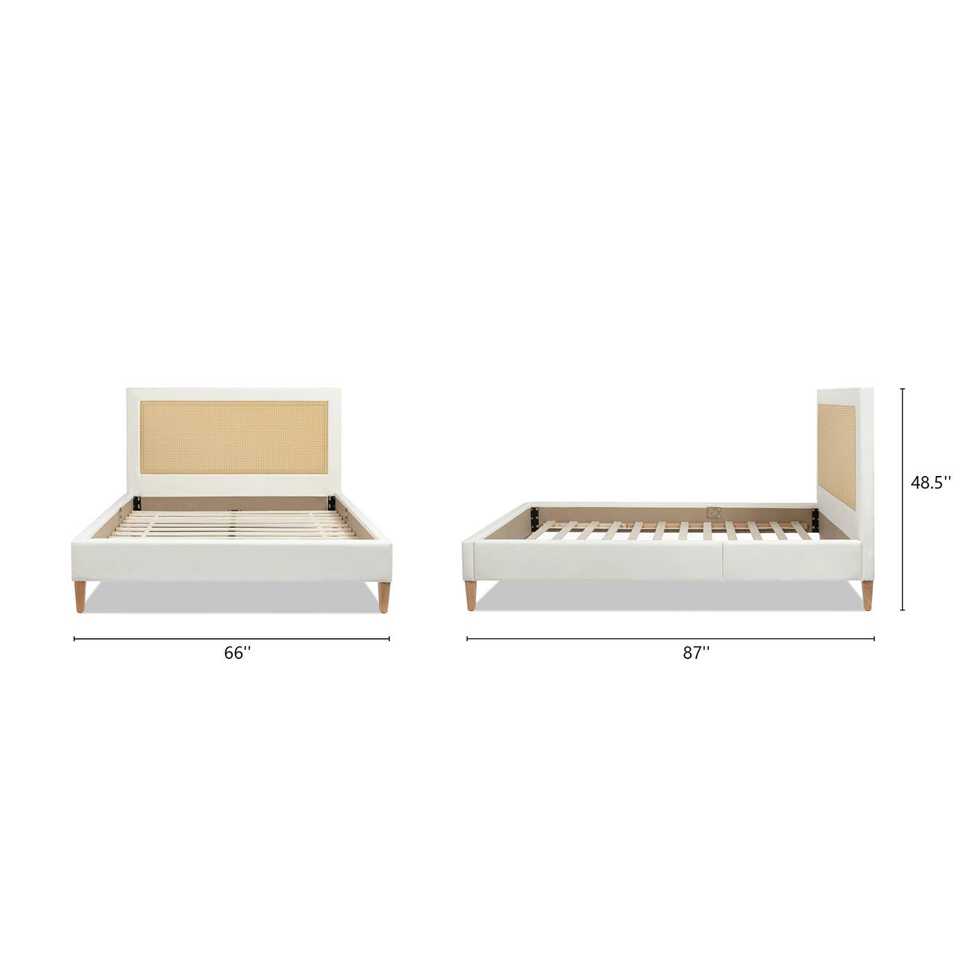 Jennifer Taylor Home - Wholesale Bed - Haley Upholstered Cane-Back Platform Bed7