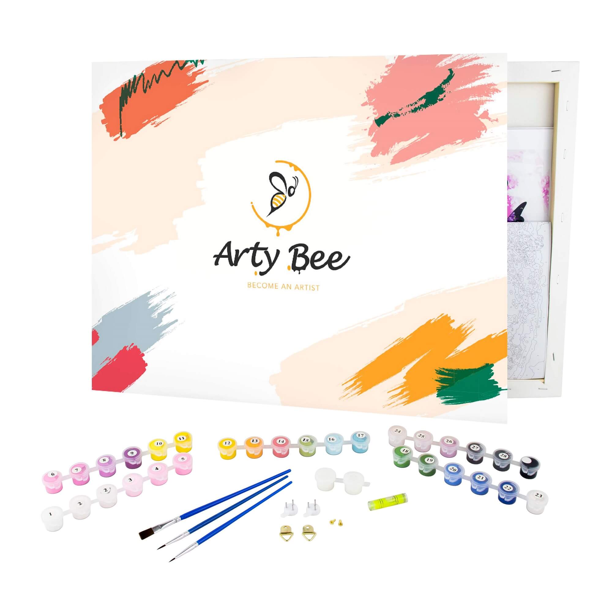 Arty Bee – Großhandel Bastelset – Bunter Pfau - Malen nach Zahlen für mehr Entspannung6