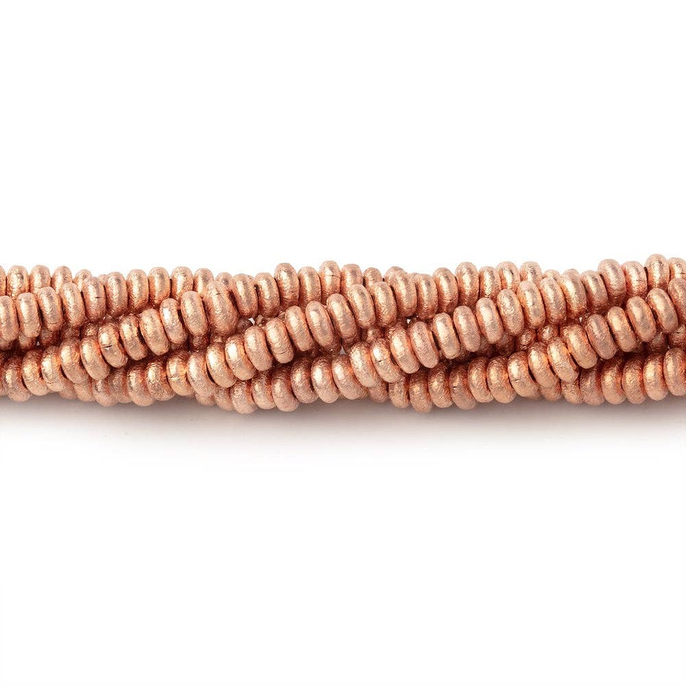 Beads of Cambay - Wholesale Beads - 3mm Brushed Disc Beads3