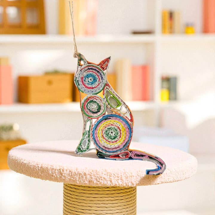 The Upcycled Paper Company - Wholesale Ornament - Cat Ornament - Recycled Paper0