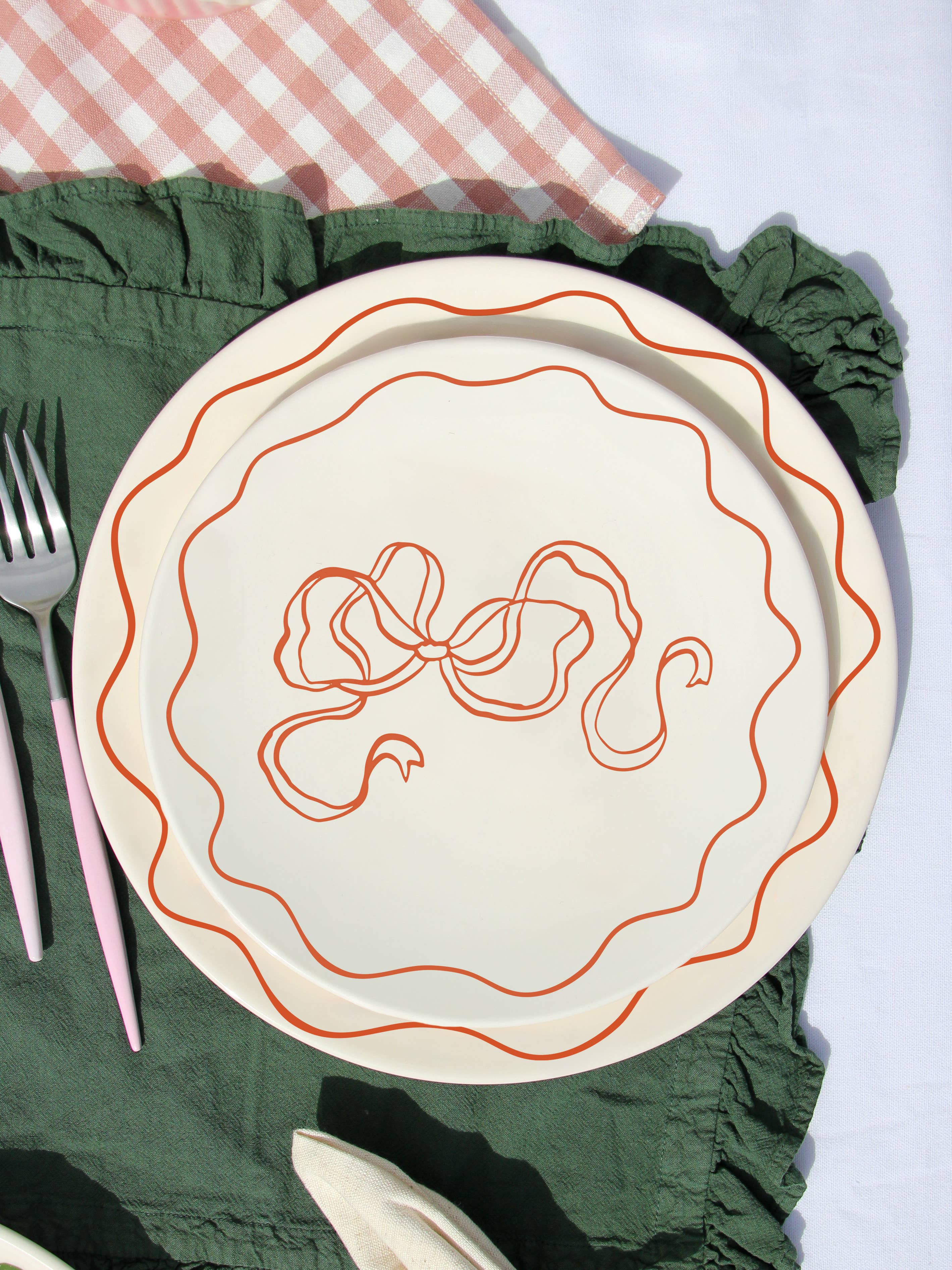 Pó de Barro - Wholesale Dinner Plate - Dessert Plate Bow Xmas Mood1