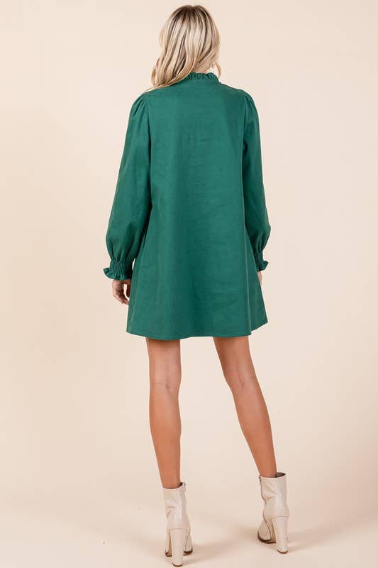 GeeGee x Lovelo - Wholesale Dress - Women's - Plus Smocked Shirt Mini Dress, MD50956PL.11