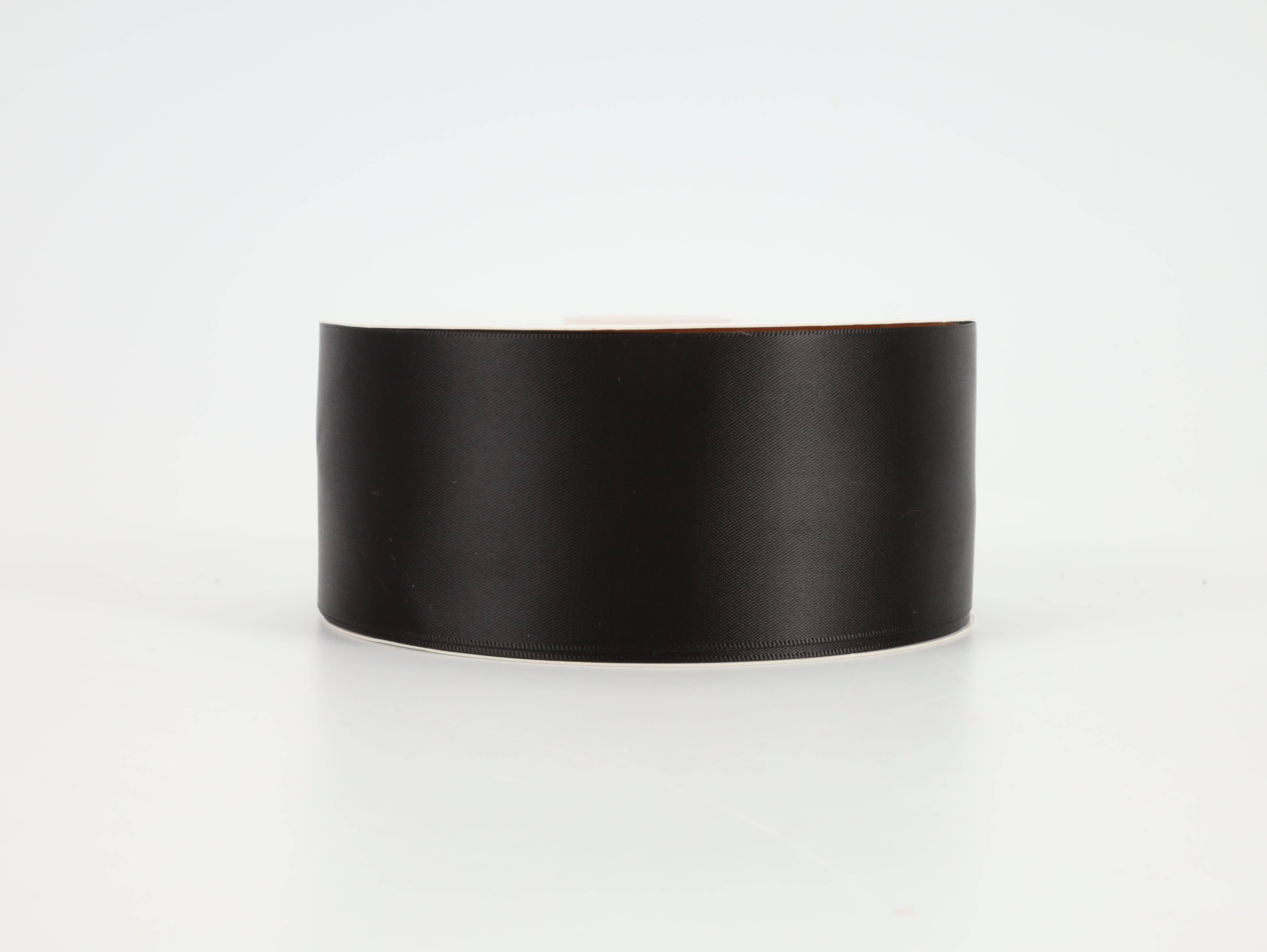 LA Ribbons Wholesale - Wholesale Linten - Dubbelzijdig satijnen lint | Zwart (030)10