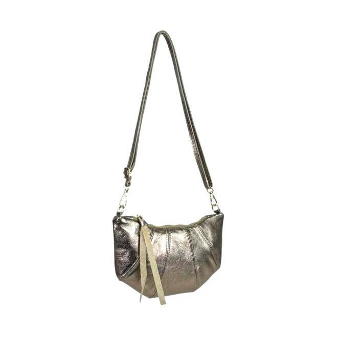 Leather Shoulder Bag with Half Moon and Shiny Design B2B for wholesale by Chenson & Gorett