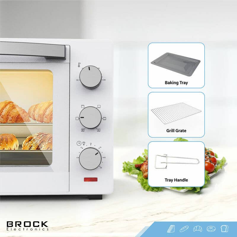 Sland - Wholesale Kitchen Appliance - Electric oven BROCK TO 3001 WH, white color 30 L. 1600 W6