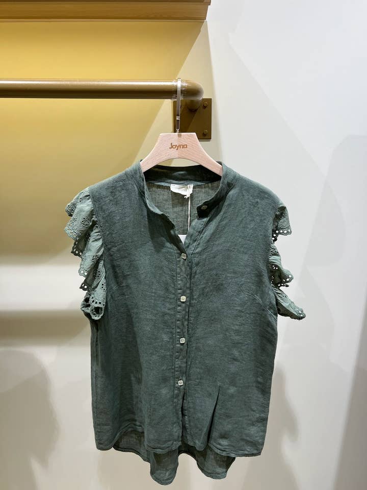 Joyna - Wholesale Button Down Shirt - Women's - C07785 FLYING LINEN SHIRT