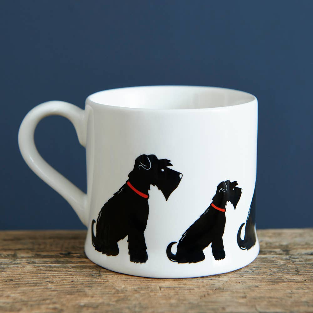 Sweet William Designs – Großhandel Kaffeebecher – Mischievous Mutts Hundebecher, Schnauzer, Schwarz1
