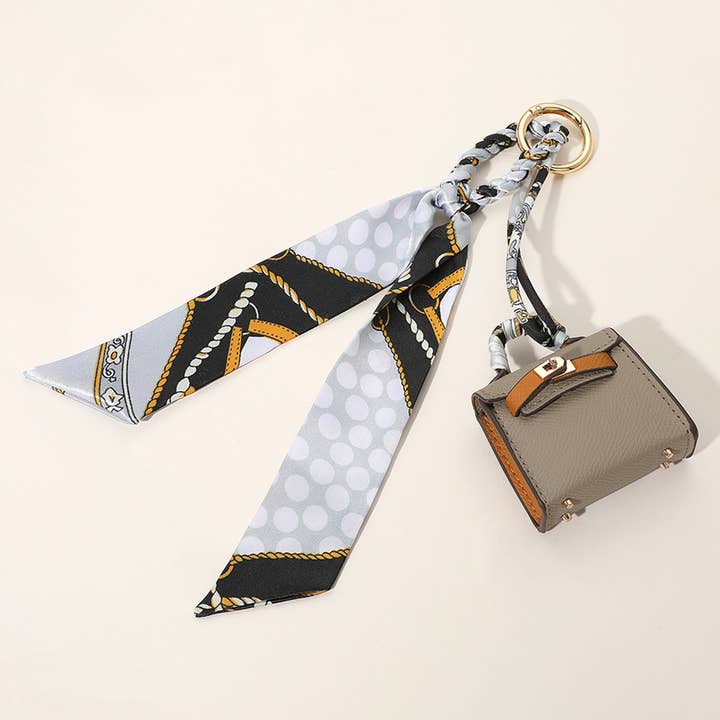 Sensibling Corp. - Wholesale Purse/Bag Accessory - Women's - Mini Purse Bag Charm with Abstract Pattern Petit Scarf