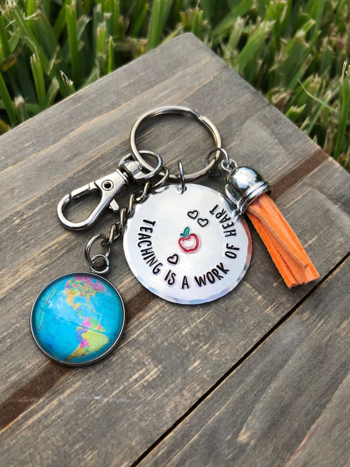 Teaching “World Map” Keychain for wholesale by The Imprint Duo