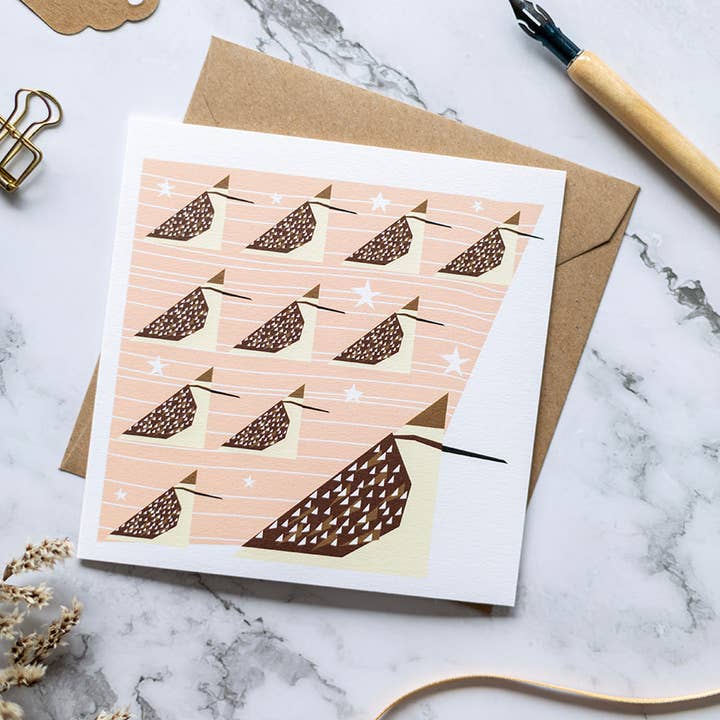 Small Christmas Cards -11 Pipers Piping for wholesale by Twenty Birds