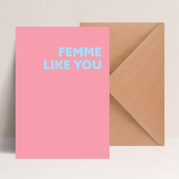 Kort + kuvert "Kvinna like u" för wholesale av Majo Edition