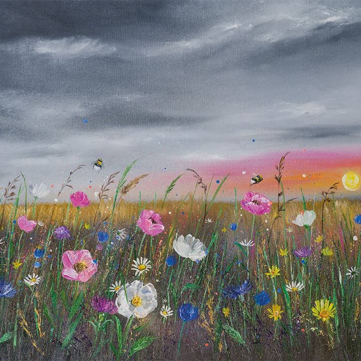 The Art Group - Wholesale Art print - Alison McIlkenny (Sunset over Wildflowers) Canvas1