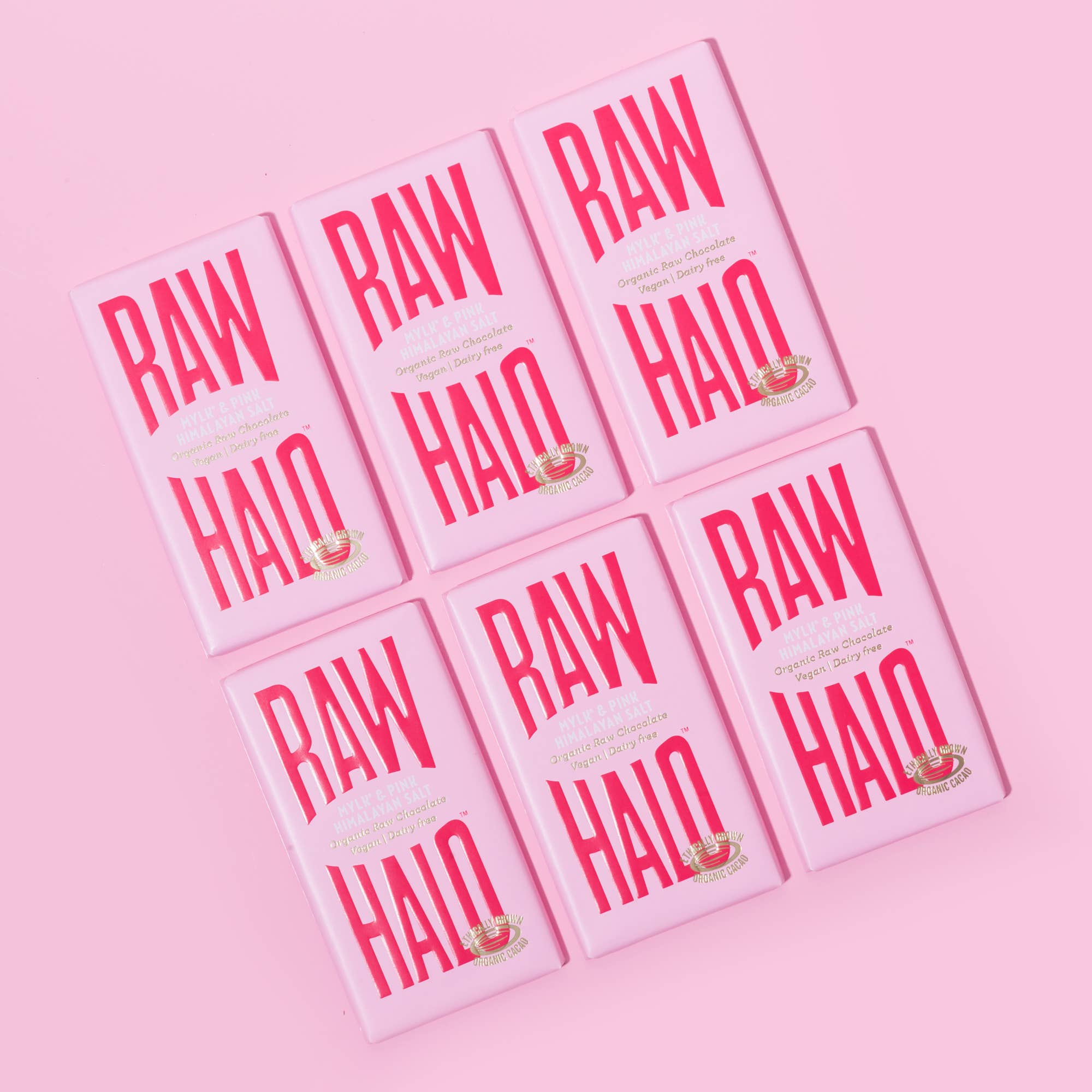Raw Halo – wholesale Chocolate bar – Mylk & Pink Himalayan Salt Organic Vegan Chocolate 35g2