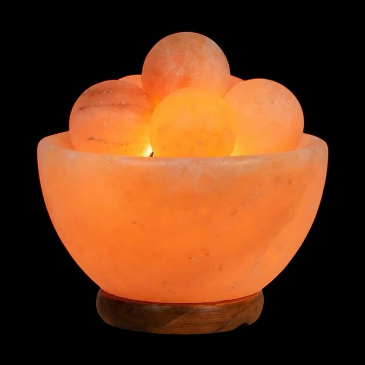 Himalayan Salt Lamp Fire Bowl 6" for wholesale by Quasar Gems USA