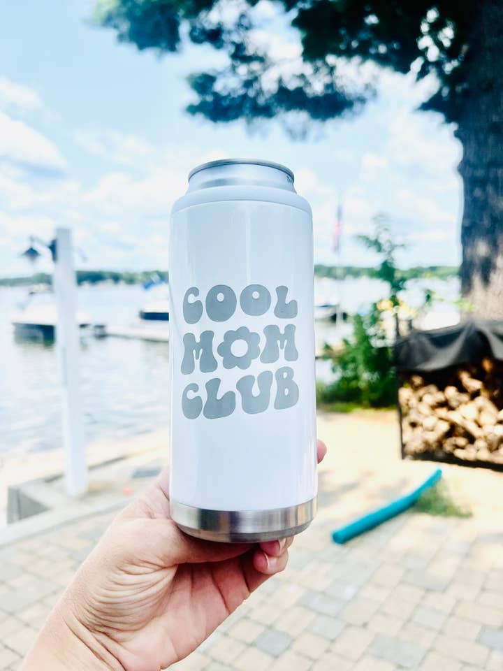 Cool Mom Club Skinny Can Cooler - Seltzer Can Cooler for wholesale by Salty Spouse Glassware