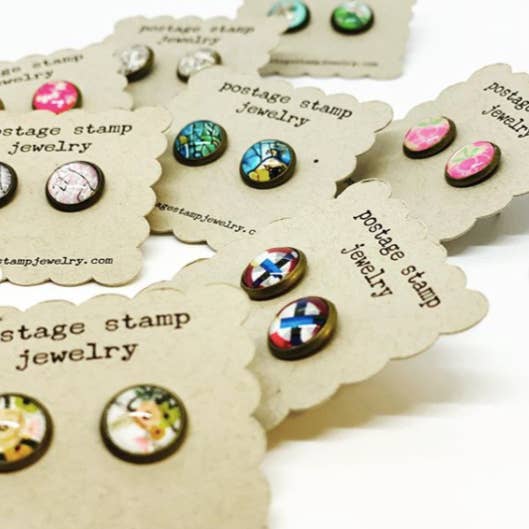 Postage Stamp Jewelry - Wholesale Stud/Post Earrings - Assorted Stud Earrings2