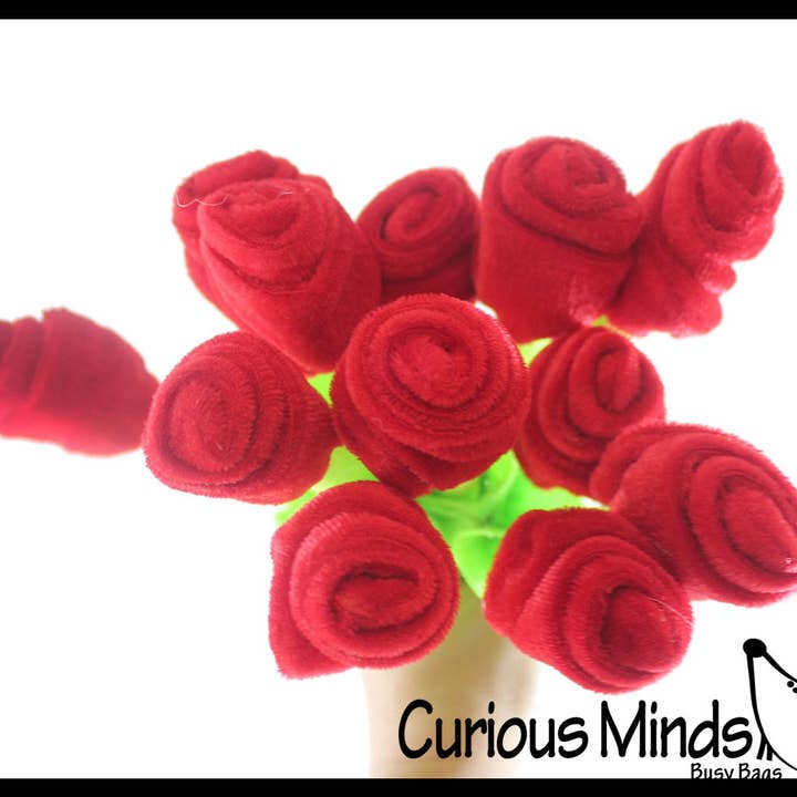 Curious Minds Toys - Wholesale Stuffed/Plush Toy - Kids & Baby - 1 Plush Rose Toy - Plush Wire Flower Rose Novelty Toy Favors6