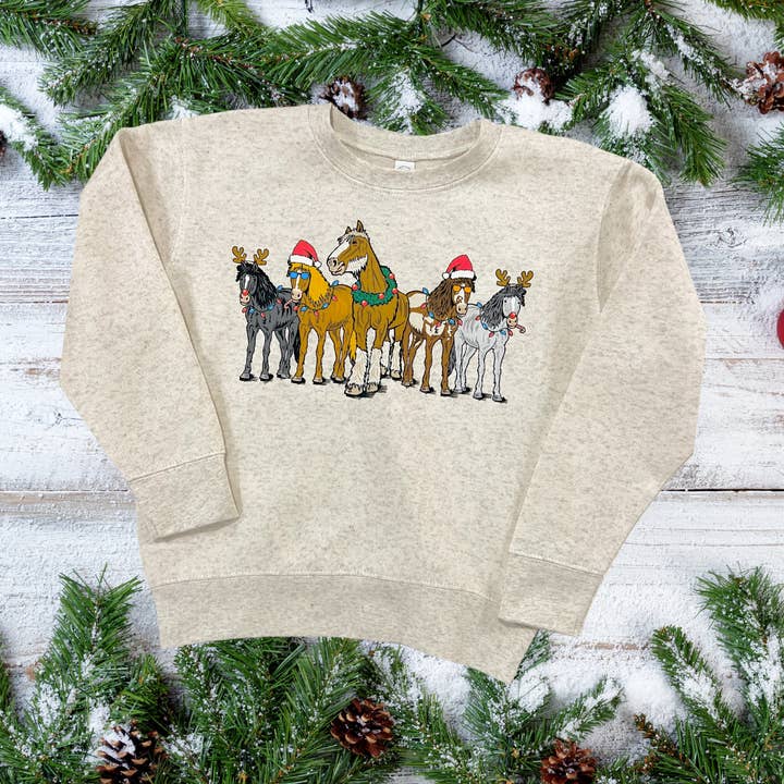 Sweet Miracles H+M - Wholesale Sweatshirt - Kids - Christmas Horses Toddler Sweatshirt
