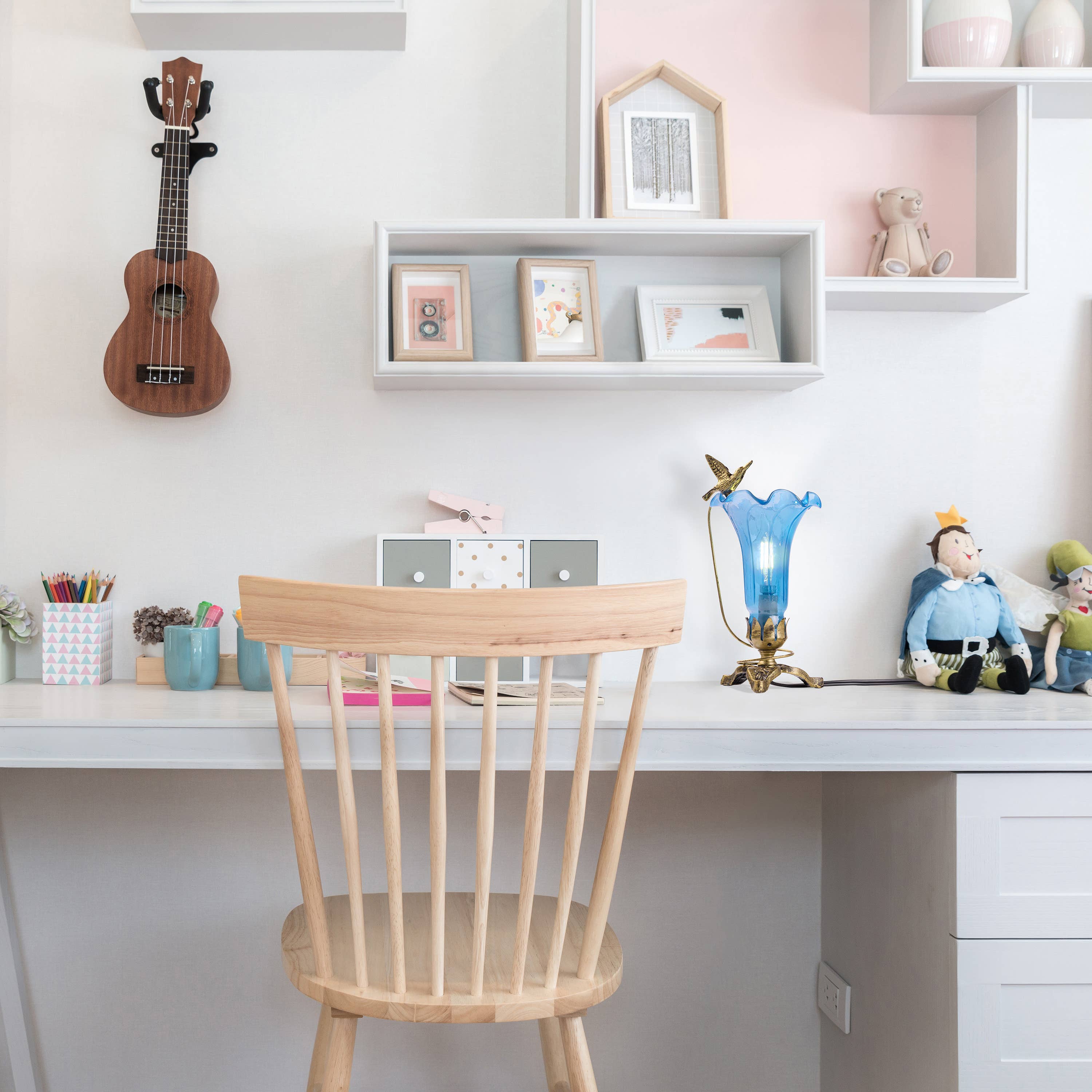 River of Goods - Wholesale Accent/Desk Lamp - 10.25"H Blue Hand Blown Glass Lily Accent Lamp6