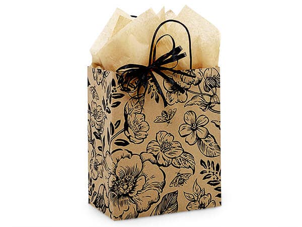 Nashville Wraps - Wholesale Gift Bag - Timeless Floral Kraft Paper Retail Gift Bags1