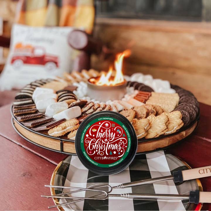City Bonfires - Portable Fire Pits - Wholesale Fire Pit - S'mores Night Pack - Merry Christmas Limited Edition