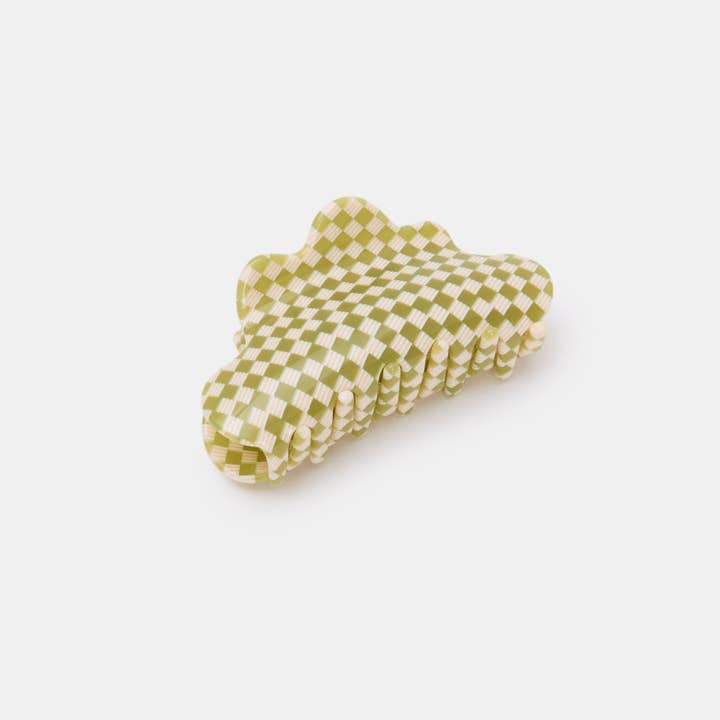 CHUNKS - Wholesale Hair Clip - Women's - Baby Nimbus Claw in Olive Check