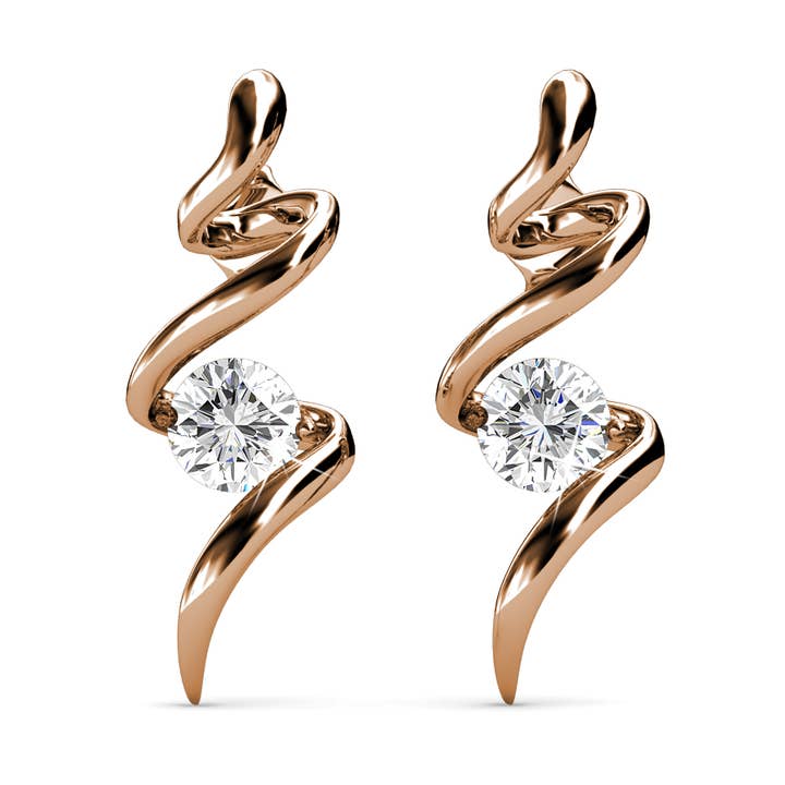 Orecchini a Spirale - Oro Rosa e Cristallo per la vendita all'ingrosso da parte di CARALI / MYC Paris