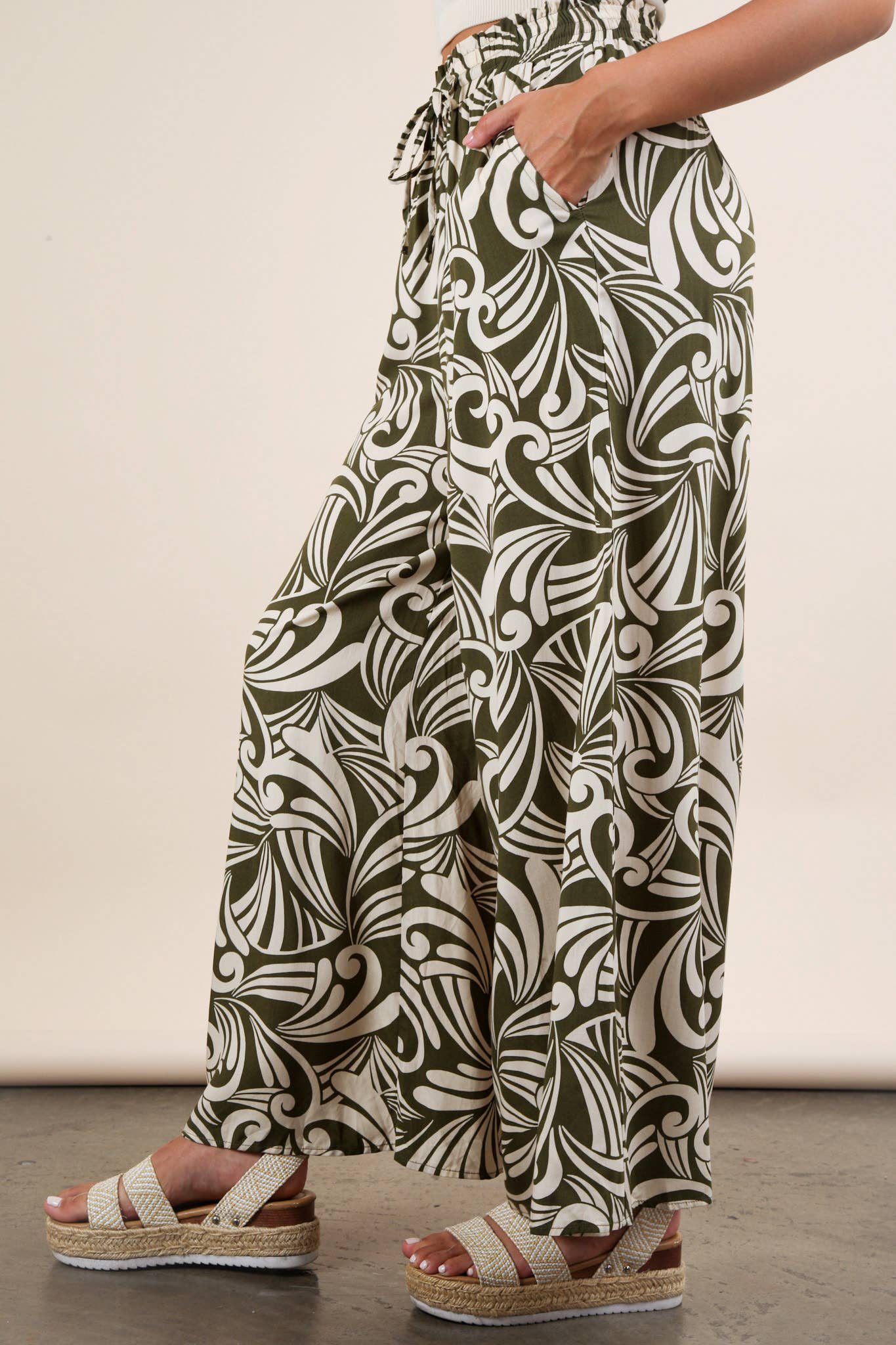 VERY J - Wholesale Broek - Dames - NP70715-Printed Wide Leg Lange Broek17