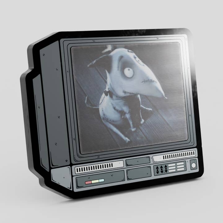 Pin esmaltado lenticular de 2,5" de Frankenweenie CRTV para venta al por mayor de GoopyGoblins