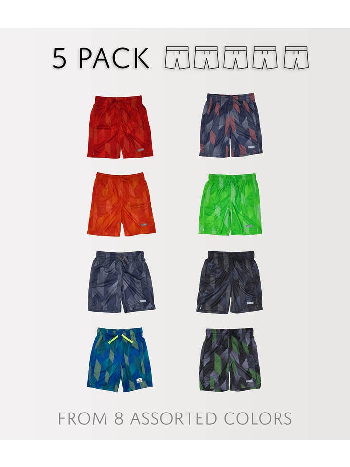 I-Wear Brands - Wholesale Athletic shorts – Kids - 3, 4, 5, Pack Boy's Basketball Shorts With Pockets40