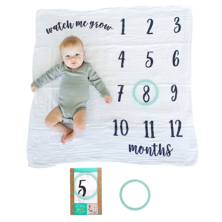 Baby Monthly Milestone Blanket, Photo Prop for wholesale by Kate & Milo