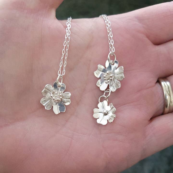 Silver Garden Designs - Wholesale Pendant/Charm Necklace - Sterling Silver 1-Flower Cherry Blossom Pendant2