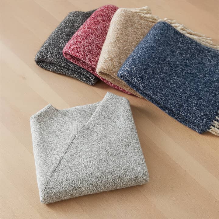 Fennco Styles - Wholesale Poncho - Women's - Grey Knit Tasseled Hooded Poncho 2