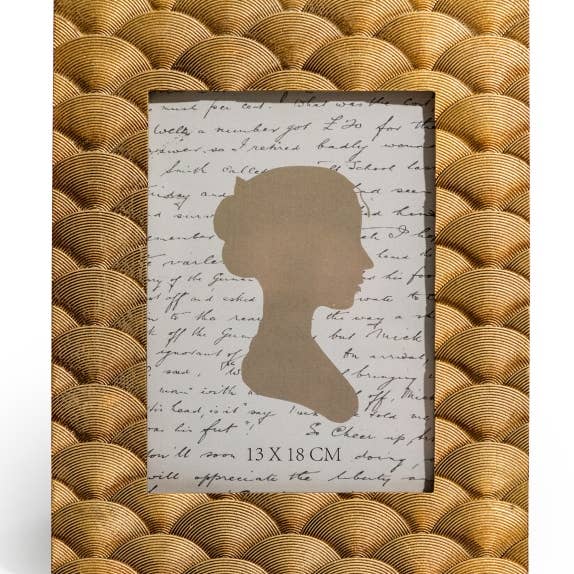 McGowan & Rutherford Ltd - Vendita all'ingrosso Cornice portafoto - Cornice portafoto dorata con effetto ventaglio, 12,7 x 17,8 cm