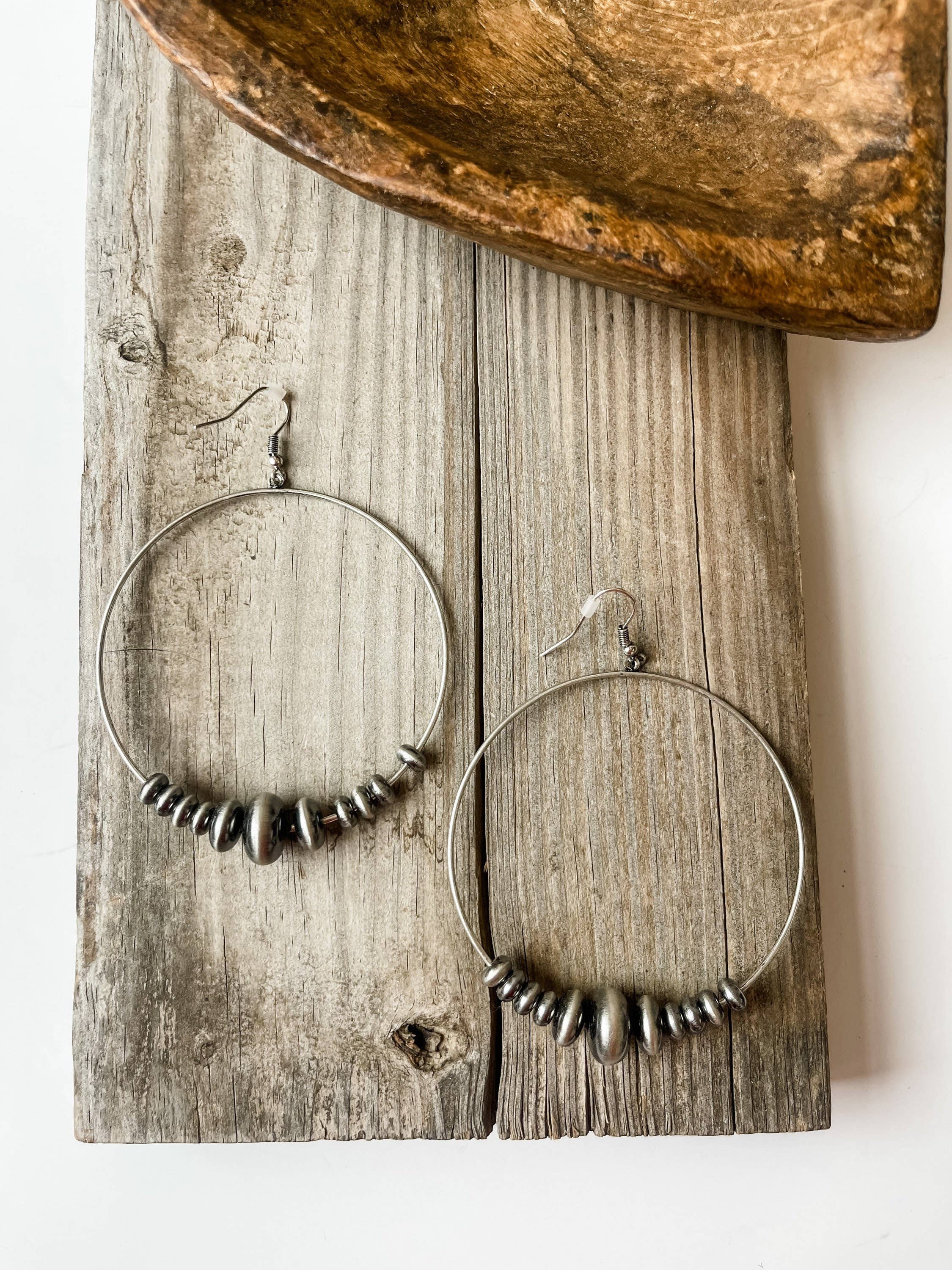 Boho Ranch Shop – wholesale Hoop earrings – Western Navajo Bead Hoop Earrings6