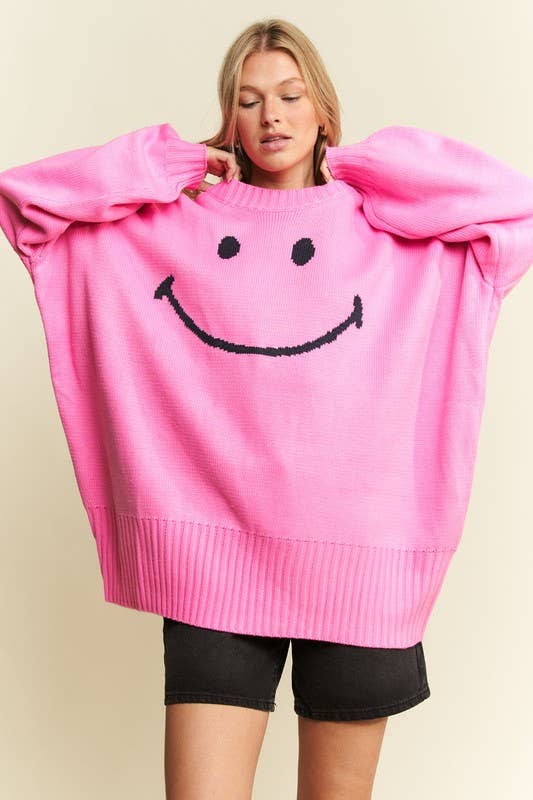 JADE BY JANE - Wholesale Knit Sweater - Women's - OVERSIZED LONG SLEEVE SMILE SWEATER7