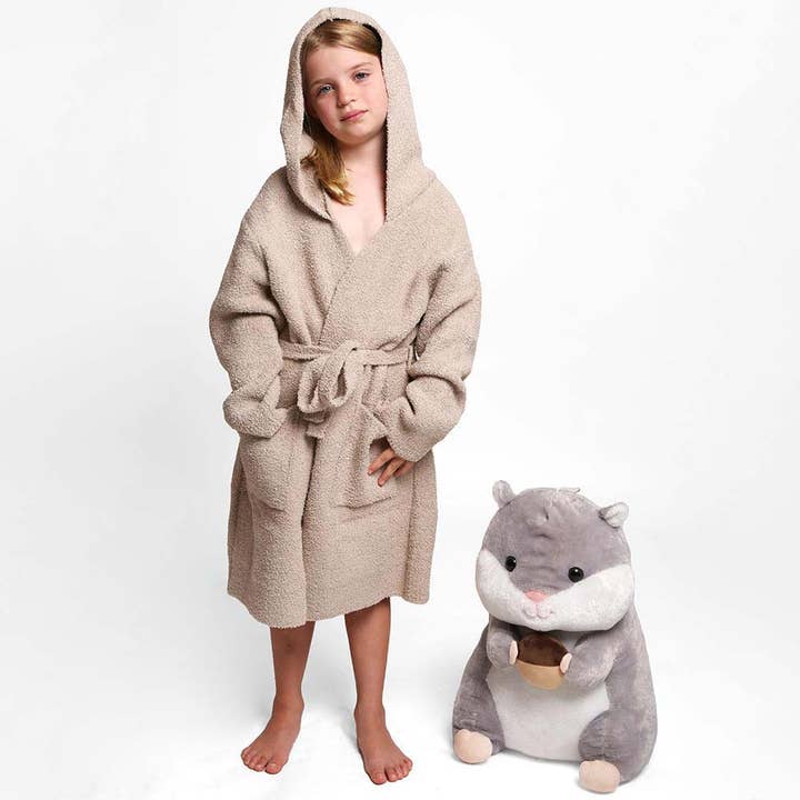 Sensibling Corp. - Wholesale Robe - Kids - Kids Solid Color Hooded Cozy Robe
3
