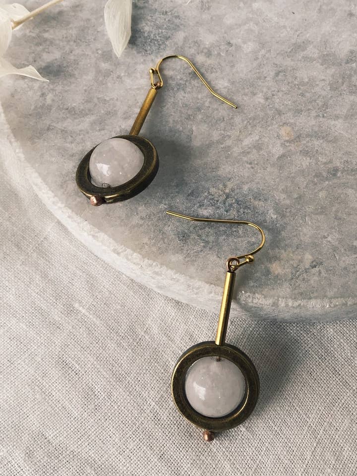 Pendientes colgantes de cuarzo grande para venta al por mayor de Modern Madini