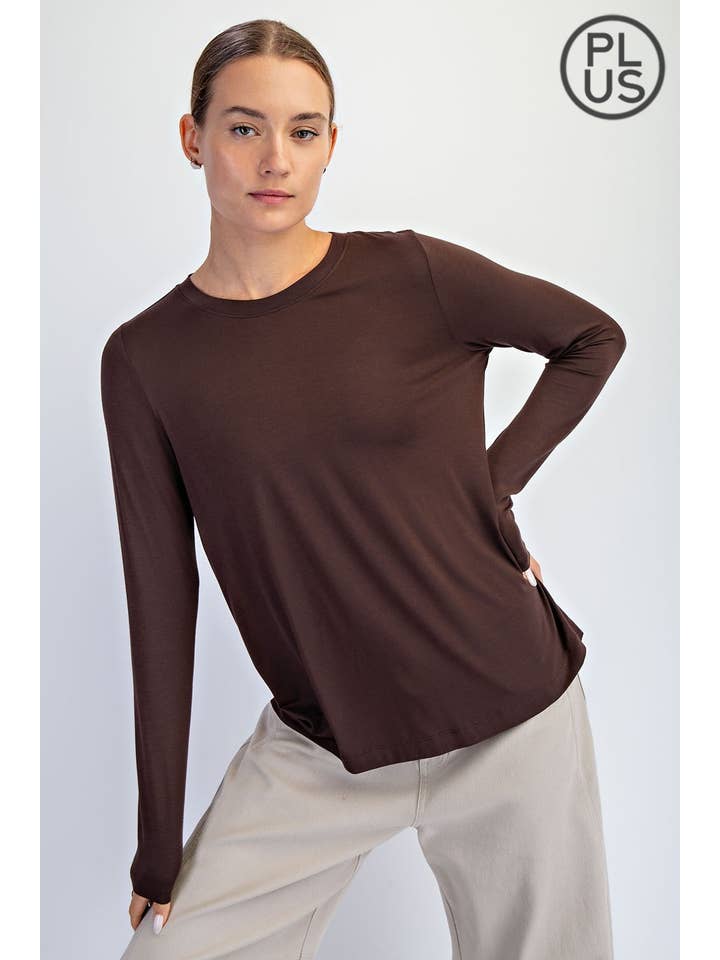 Rae Mode - Wholesale Lounge Top - Women's - PLUS SIZE VISCOSE MODAL LONG SLEEVE TOP23