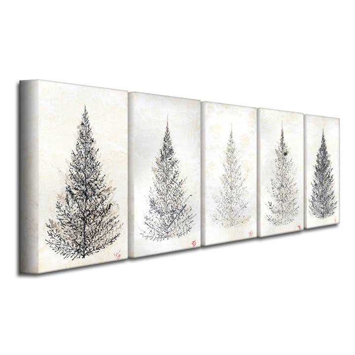 Monoscape XXV' 5-Pc Canvas Wall Art Set by Karen Biery for wholesale by Ready2hangart, Inc.