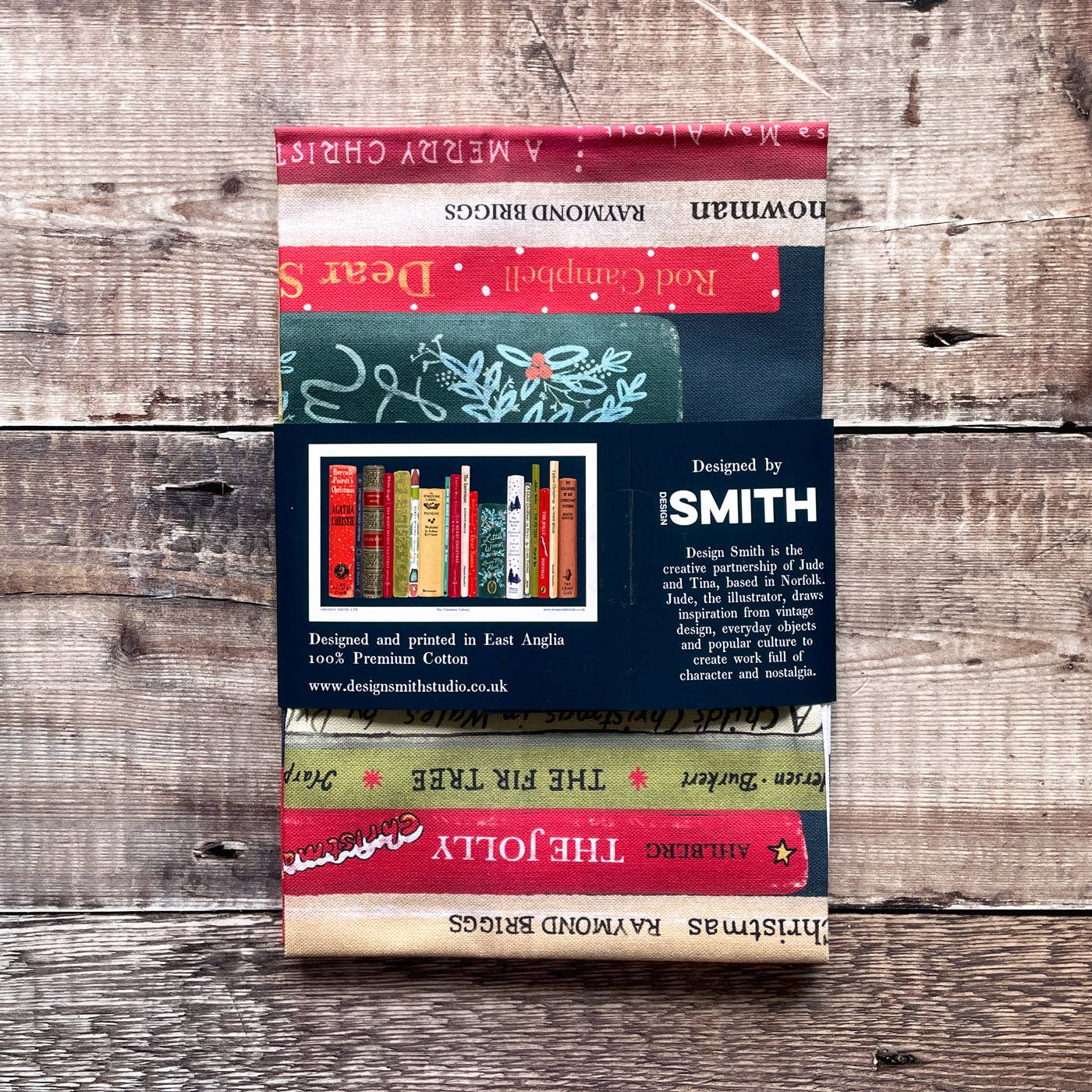 Design Smith - Wholesale Tea Towel - The Christmas Library - tea towel1