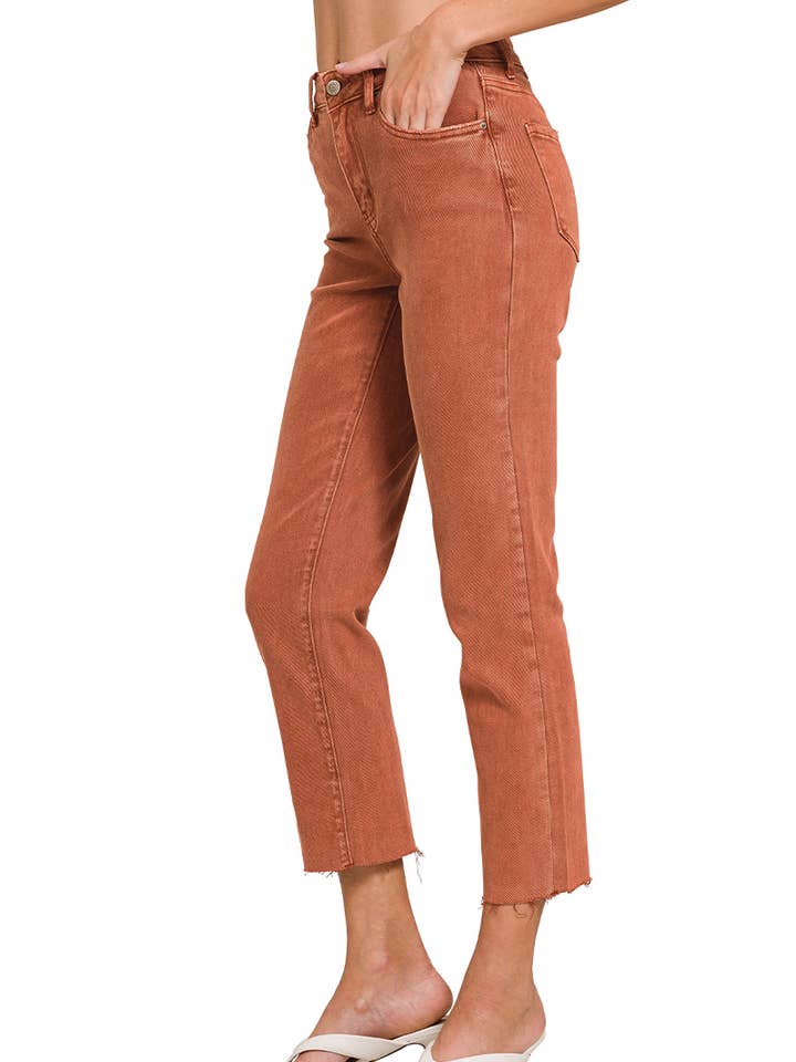 42POPS - Wholesale Jeans - Women's - ..._ SI-26532 Acid Washed High Waist Cropped Straight Pants1