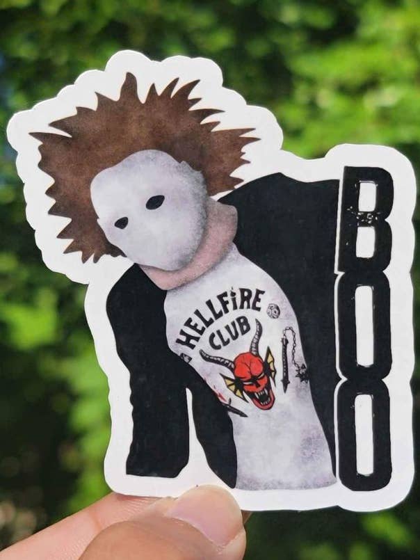 Autocollant Eddie Munson Michael Myers | Autocollant Stranger Things pour la vente par A Little Design Company
