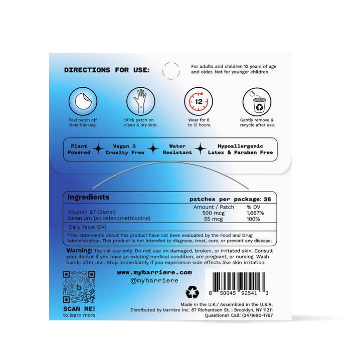 barriere - Wholesale Oral Supplement/Vitamin - CALL OF BEAUTY clean Biotin Patch 36pk- Diamond icon