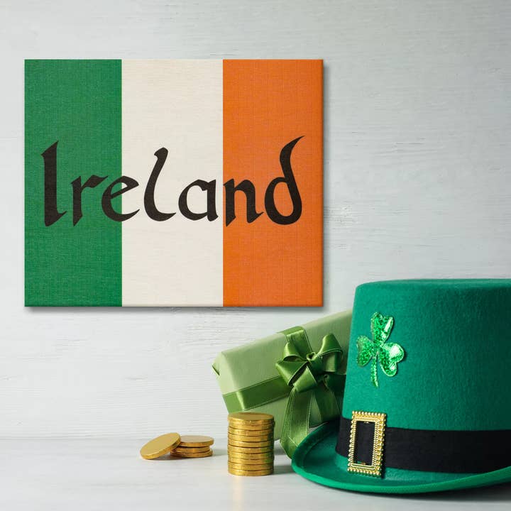 JennyGems - Vente Pancarte - Panneau en bois représentant le drapeau de l'Irlande, décor irlandais, jour de la Saint-Patrick1