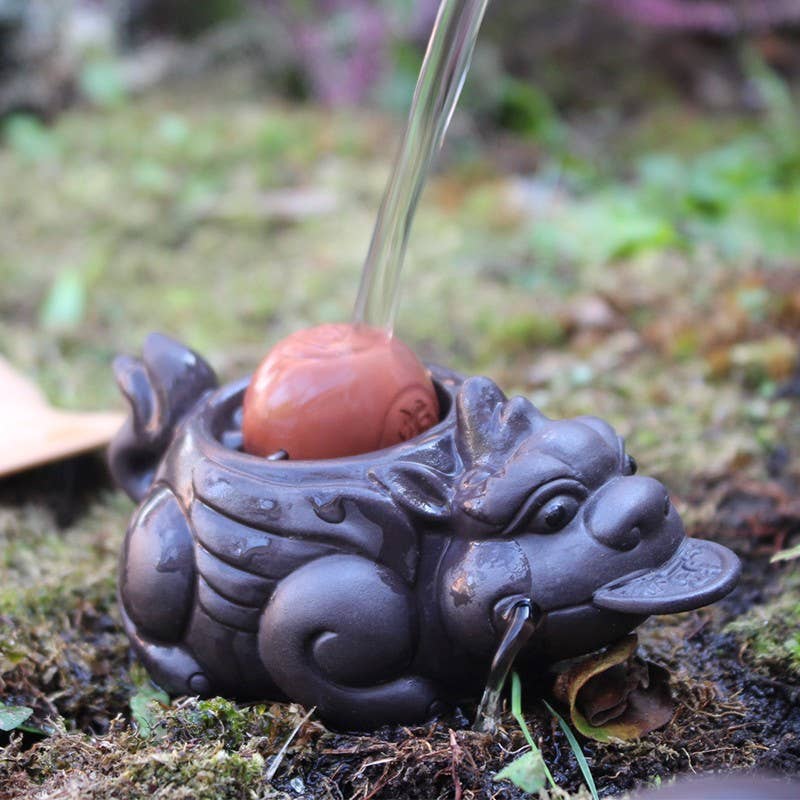 Tea soul - Wholesale Decorative Figurine - Dragon tea figurine with ceramic ball3